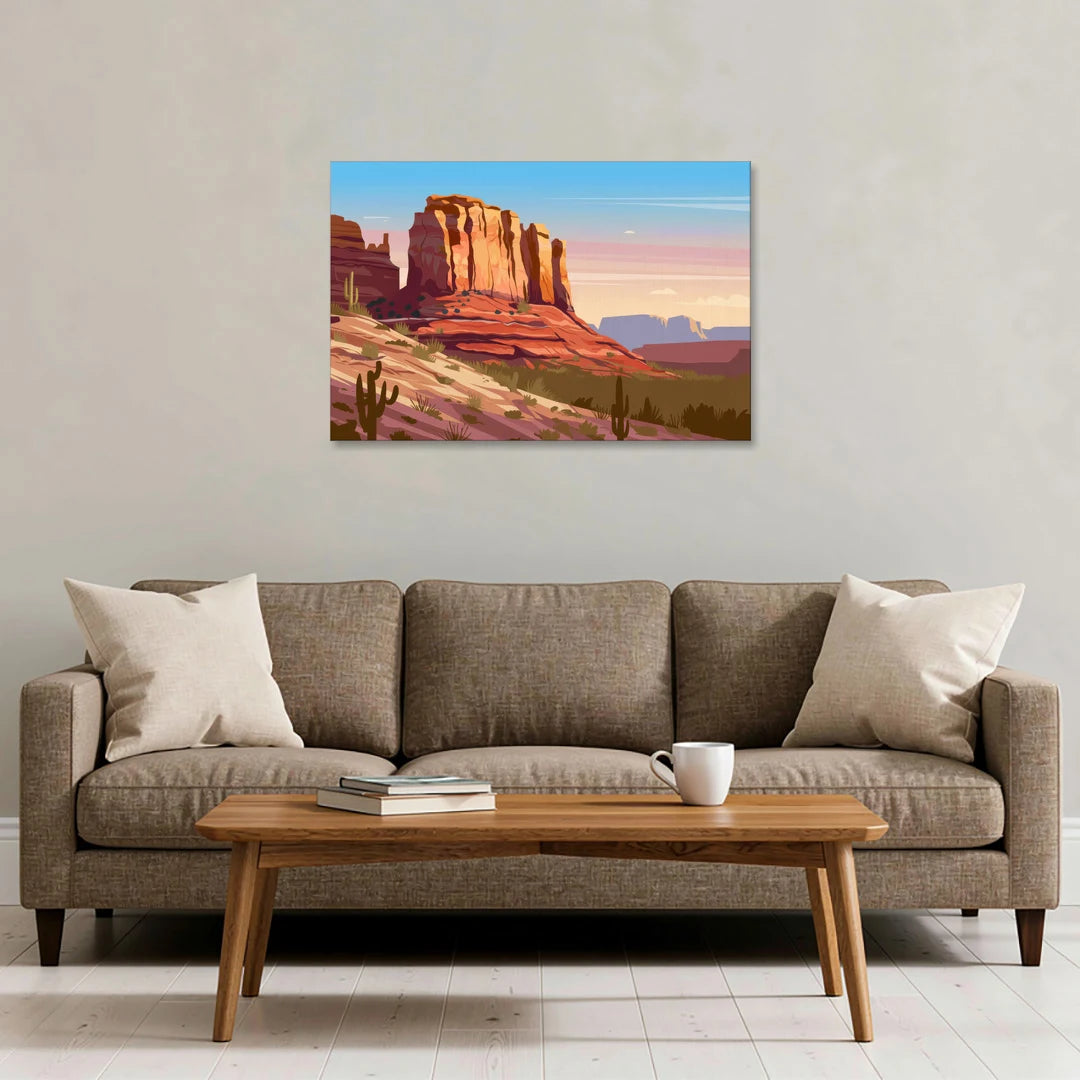 Sedona Majestic Rock Formations - Canvas Wall Art - Sofa - 36x24