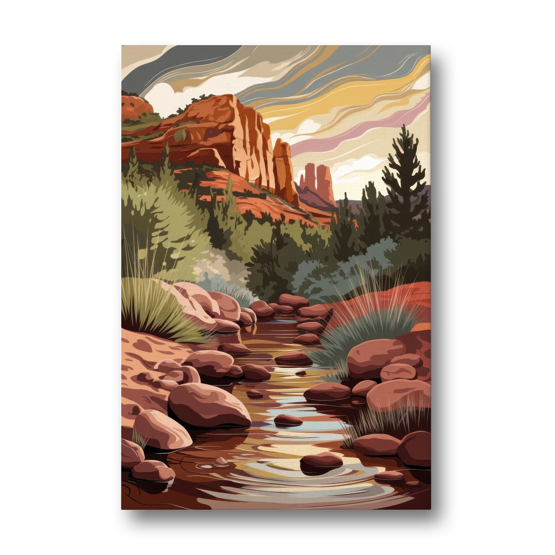 Sedona Oak Creek Reflections - Canvas Wall Art - Front