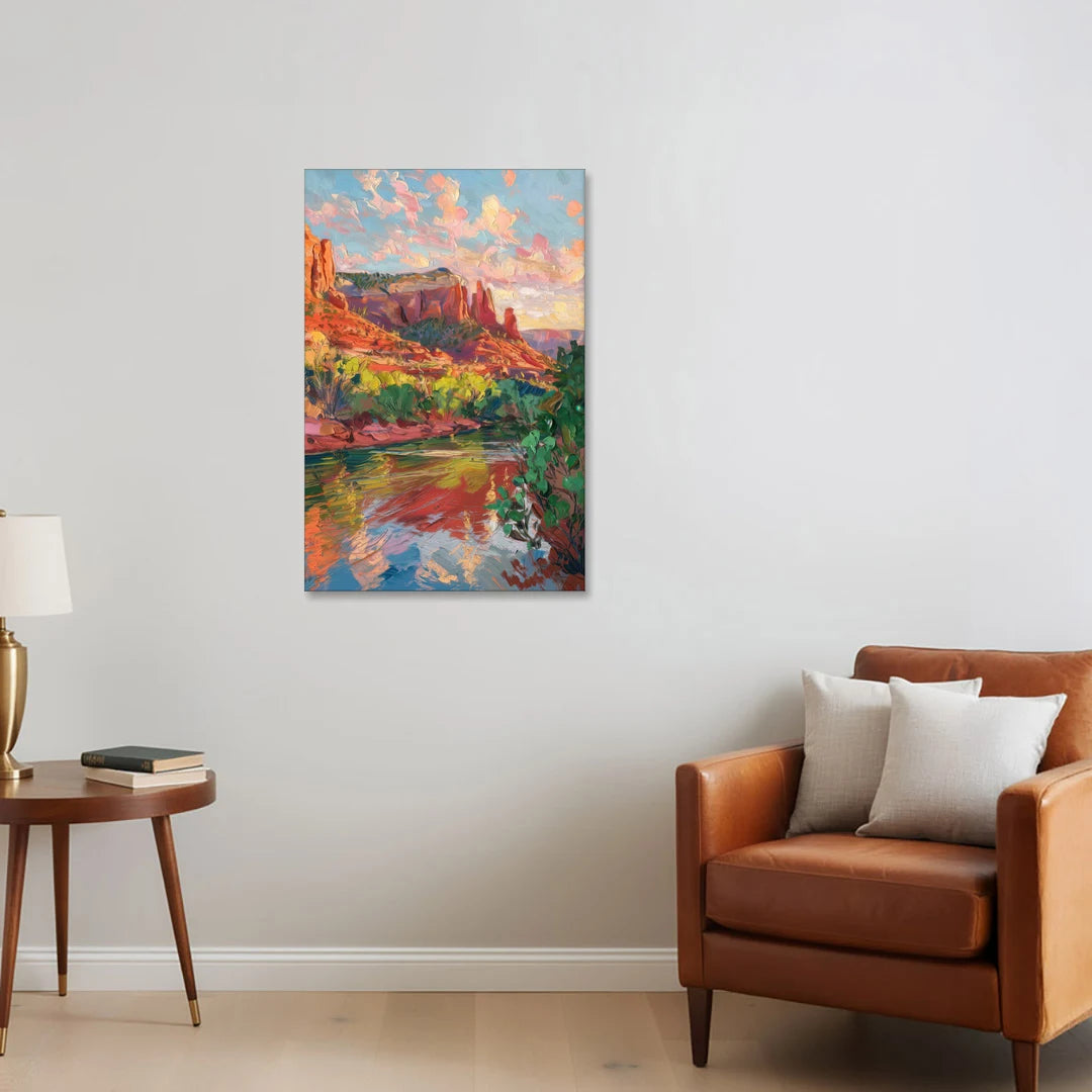 Sedona Scenic Canyon Vibes - Canvas Wall Art - Sofa - 24x36
