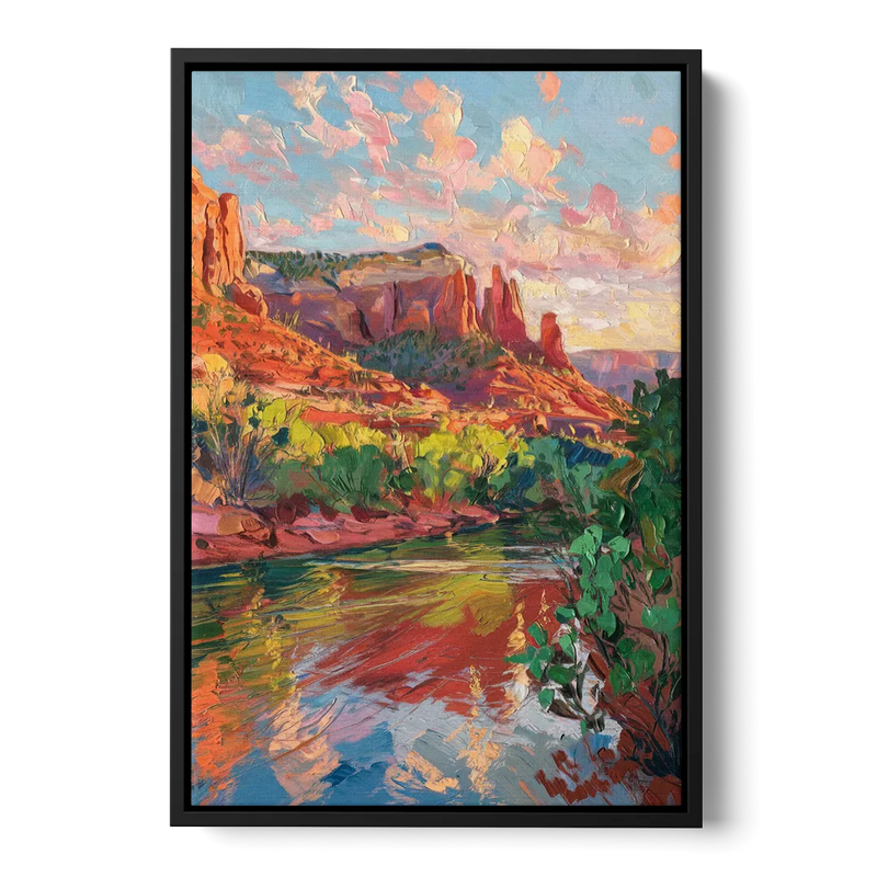 Sedona Scenic Canyon Vibes Front - Black Canvas Wall Art