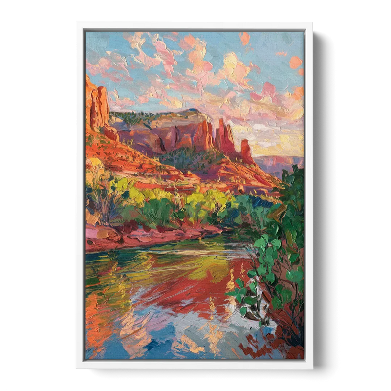 Sedona Scenic Canyon Vibes Front - White Canvas Wall Art