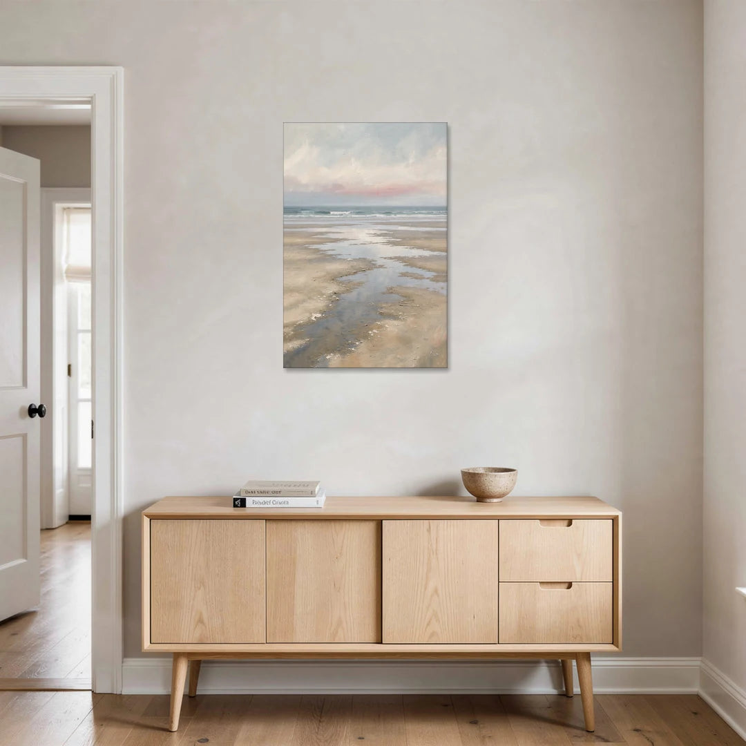 Serene Coastal Low Tide Mirror Pools - Canvas Wall Art - Coffee Table - 24x36