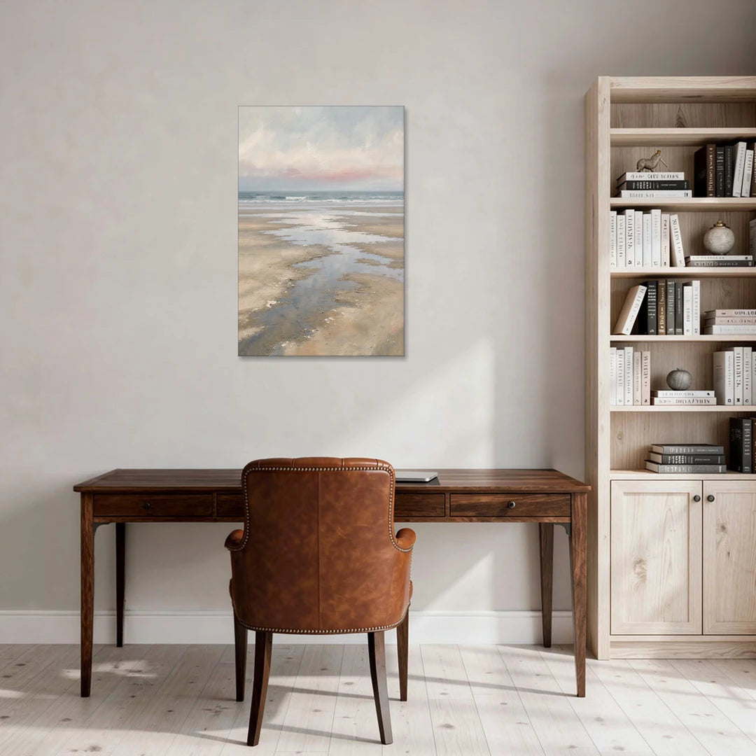 Serene Coastal Low Tide Mirror Pools - Canvas Wall Art - Office - 24x36