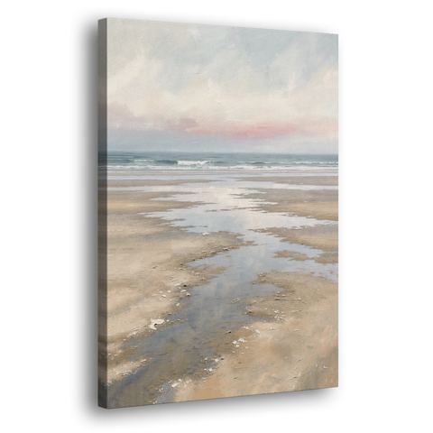 Serene Coastal Low Tide Mirror Pools - Canvas Wall Art