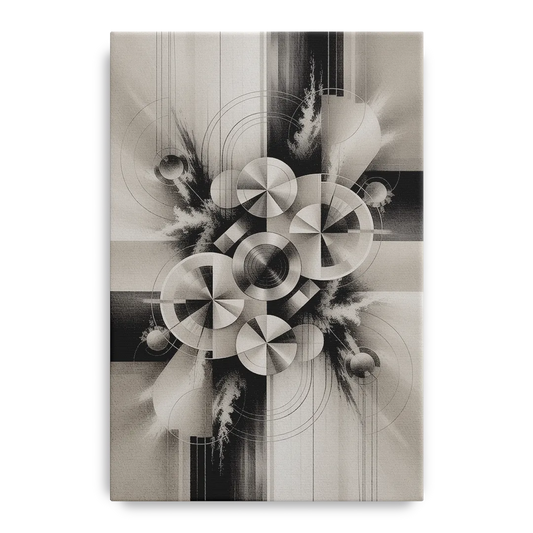 Serene Elegance Grey and White Abstract - Canvas Wall Art