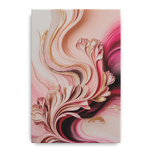 Serene Elegance Pink Abstract - Canvas Wall Art
