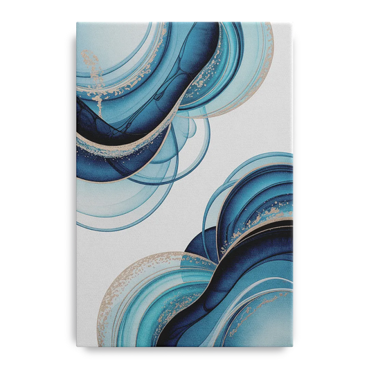 Serene Flowing Opulence Blue Abstract - Canvas Wall Art