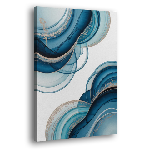 Serene Flowing Opulence Blue Abstract - Canvas Wall Art