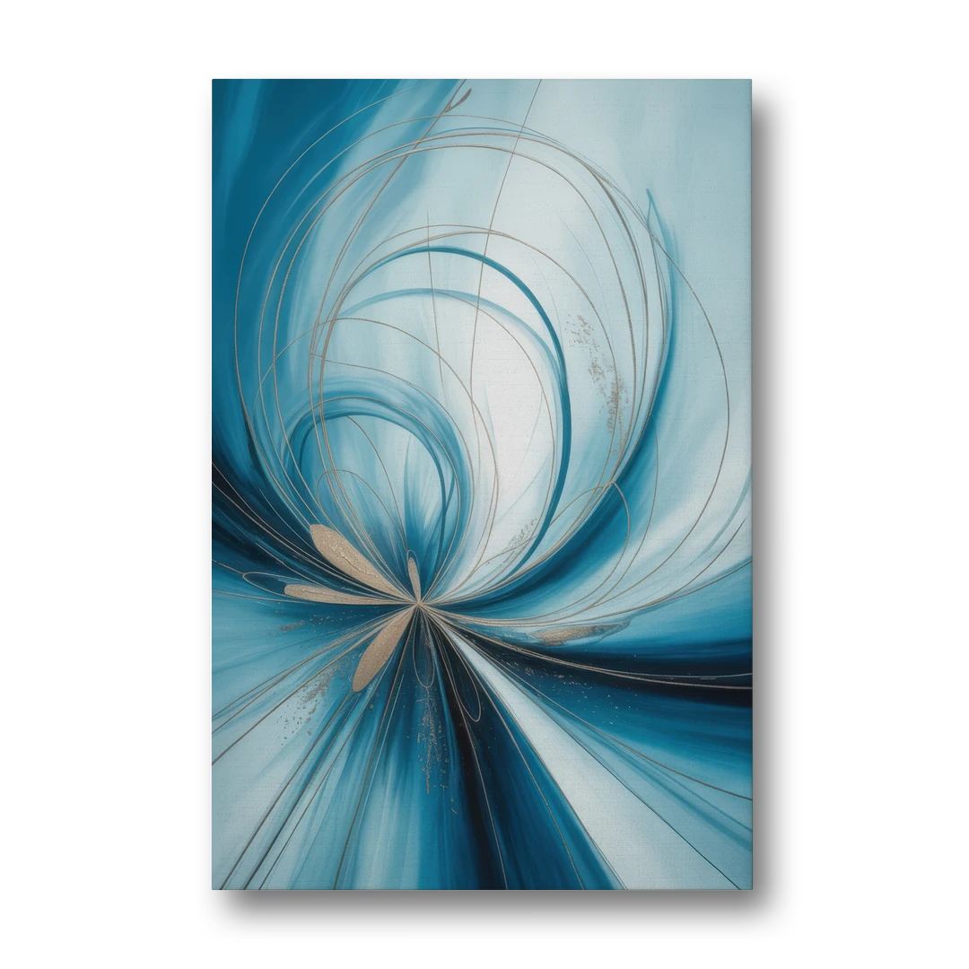 Serene Vortex Blue Abstract - Canvas Wall Art - Front