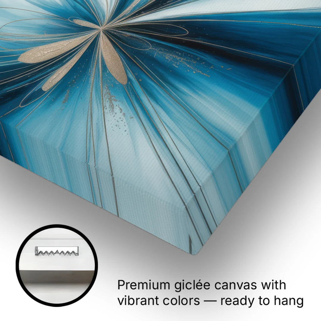 Serene Vortex Blue Abstract - Canvas Wall Art - Gallery Wrap Corner