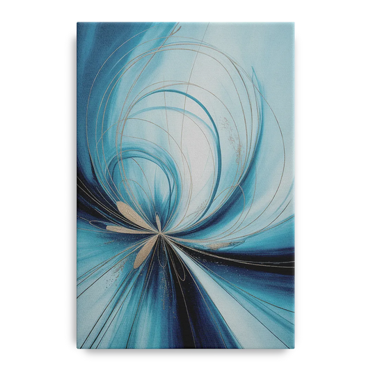 Serene Vortex Blue Abstract - Canvas Wall Art