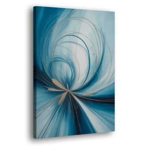 Serene Vortex Blue Abstract - Canvas Wall Art