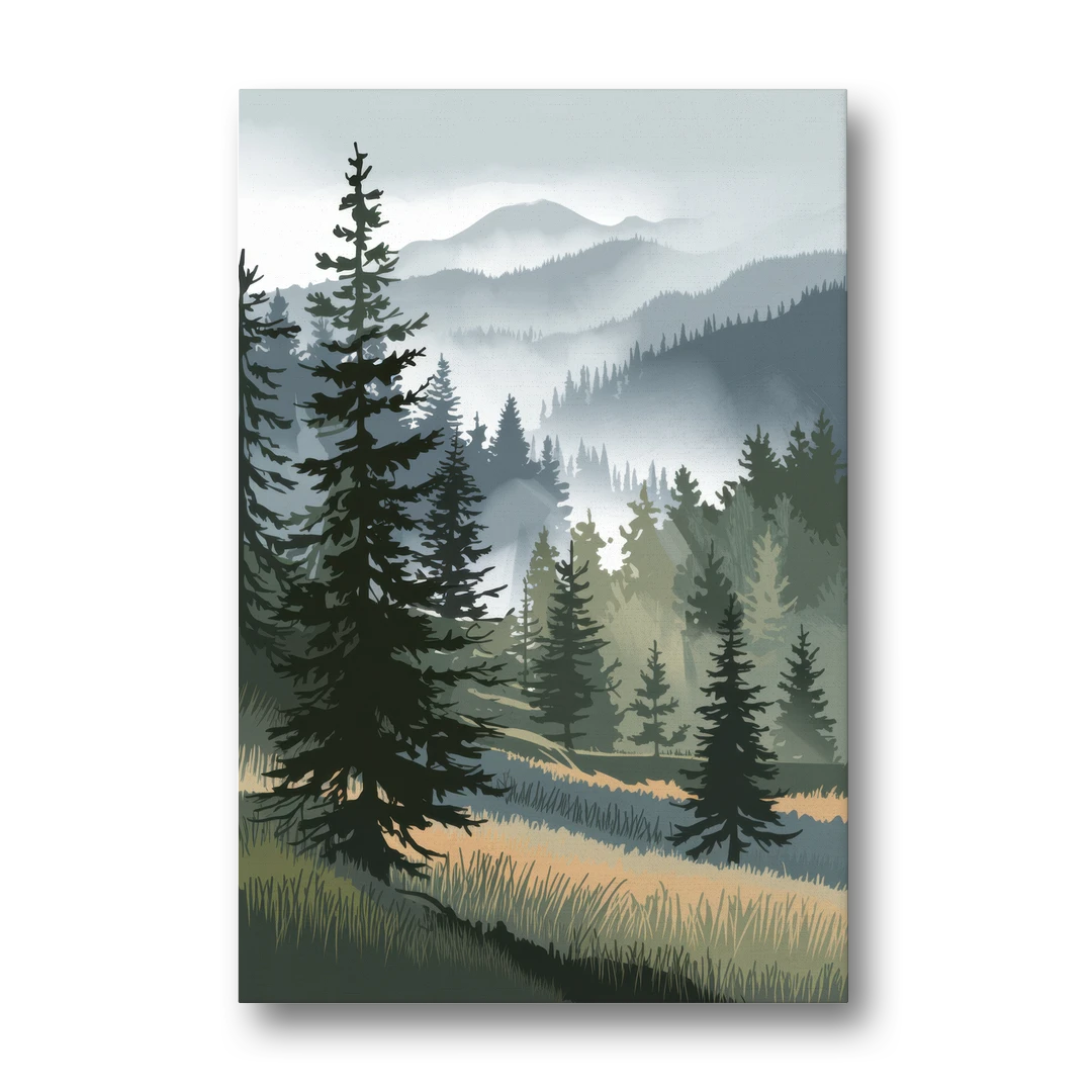 Sitka Evergreen Landscape - Canvas Wall Art - Front