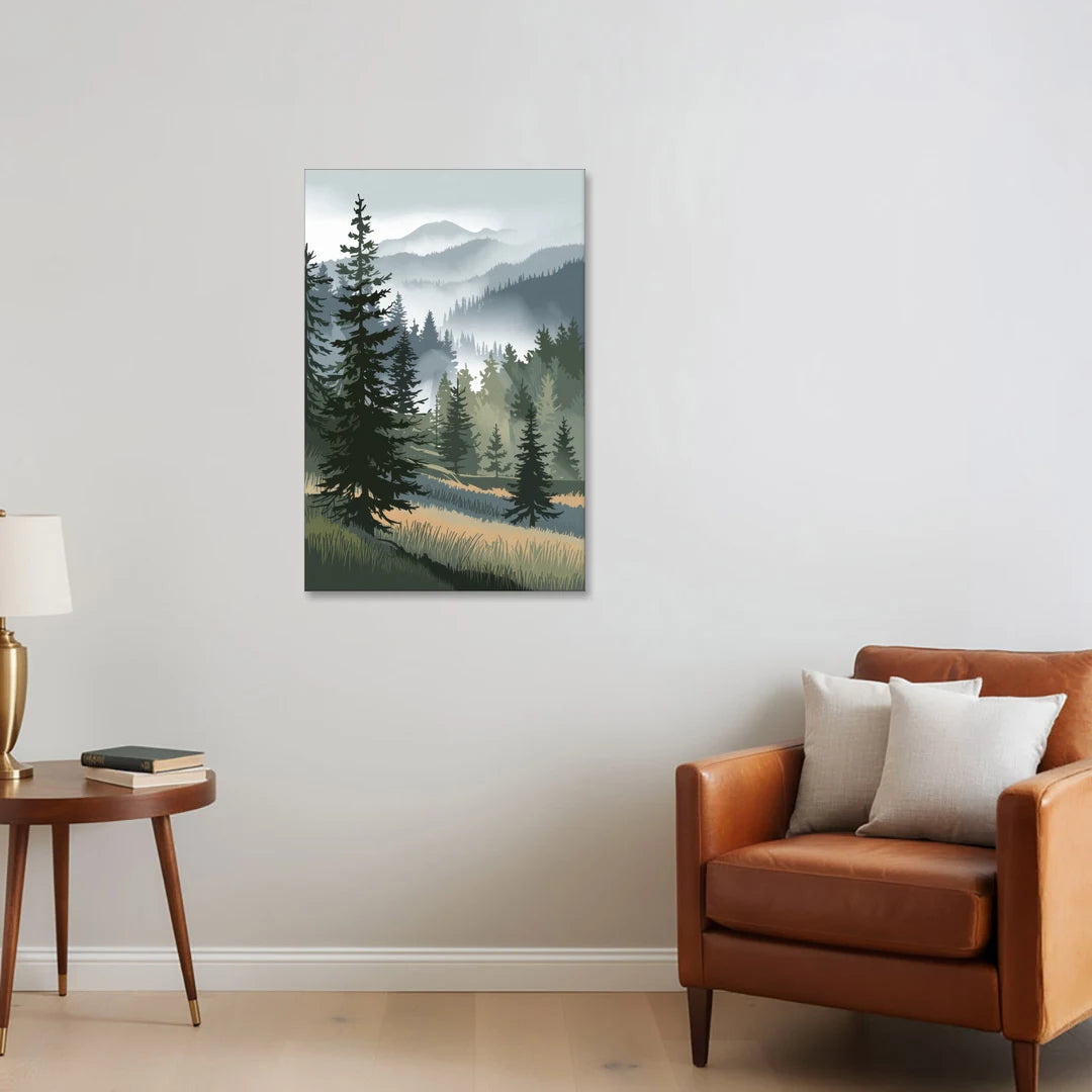 Sitka Evergreen Landscape - Canvas Wall Art - Sofa - 24x36
