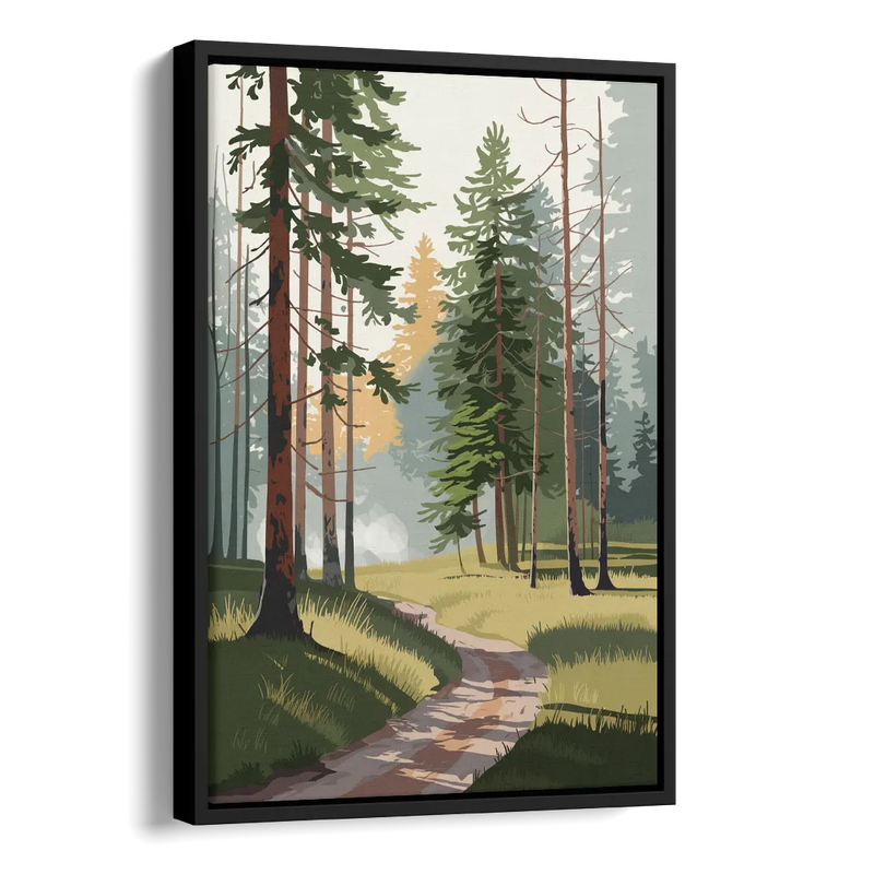 Sitka Forest Serenity Side - Black Canvas Wall Art