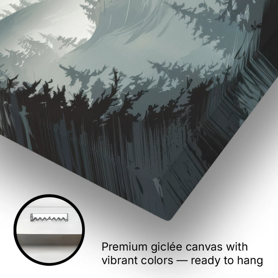 Sitka Misty Mountains - Canvas Wall Art - Gallery Wrap Corner