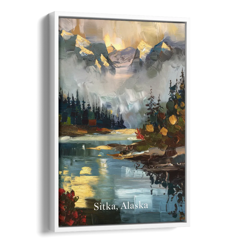 Sitka Scenic Reflections Side - White Canvas Wall Art