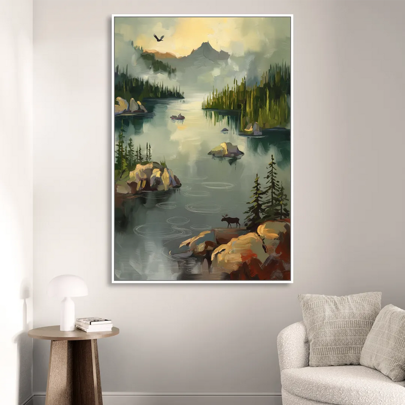 Sitka Wilderness Escape Living Room - White Canvas Wall Art