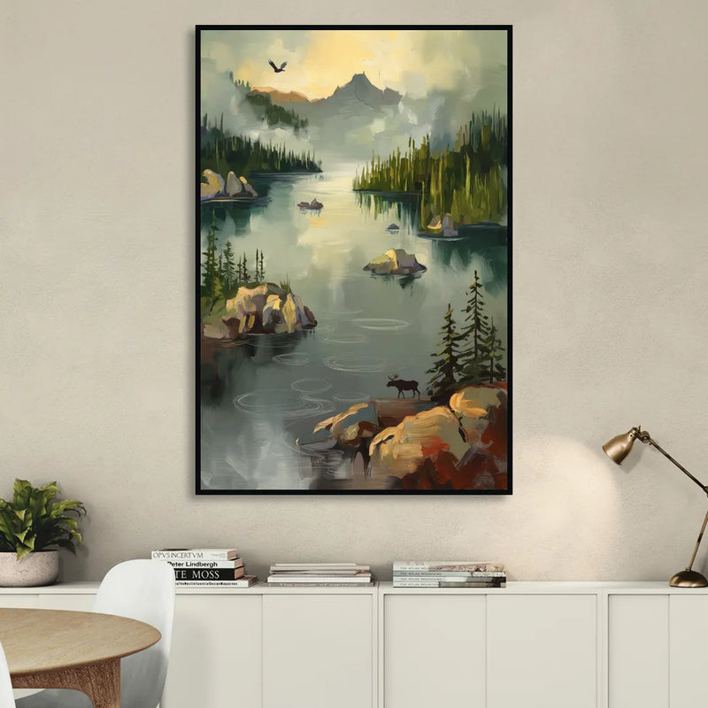 Sitka Wilderness Escape Living Room - Black Canvas Wall Art