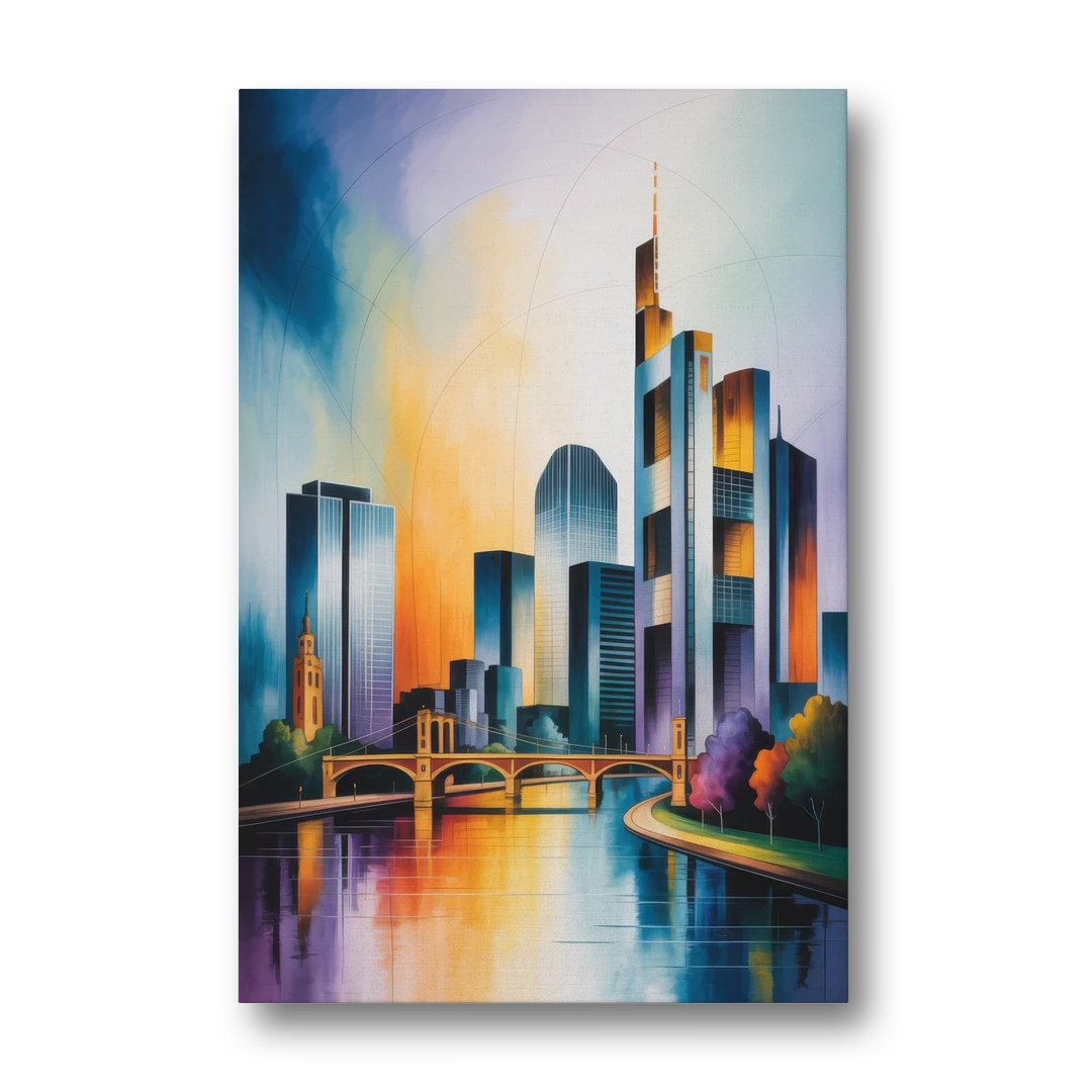 Skyline of Frankfurt - Canvas Wall Art - Front