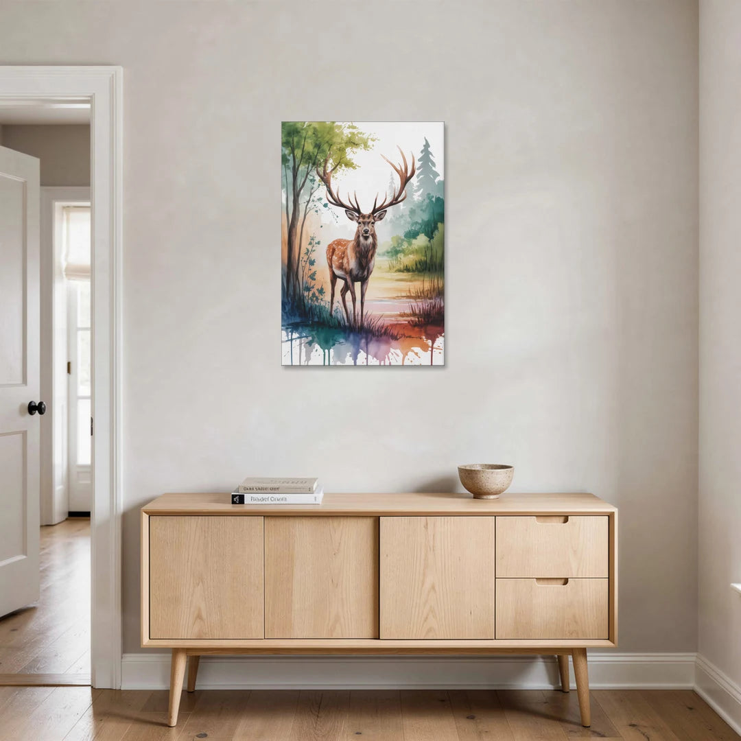 Soft Watercolor Deer - Canvas Wall Art - Coffee Table - 24x36