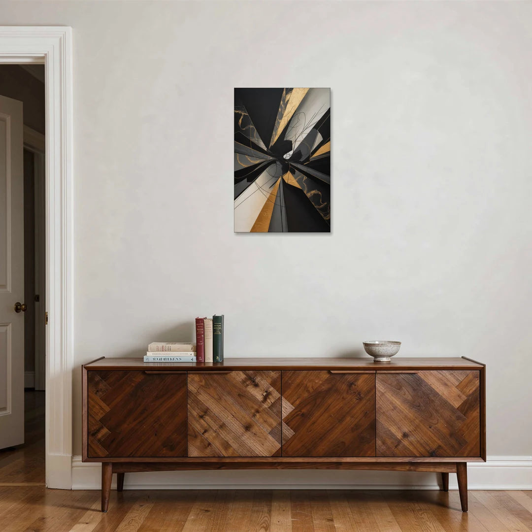 Sophisticated Enigma Black Abstract - Canvas Wall Art - Coffee Table - 20x30
