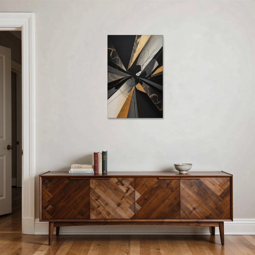 Sophisticated Enigma Black Abstract - Canvas Wall Art - Coffee Table - 24x36