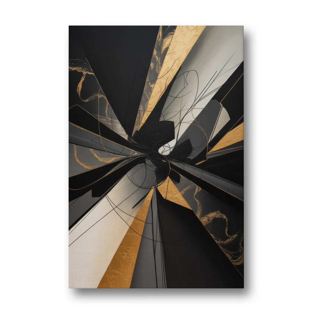 Sophisticated Enigma Black Abstract - Canvas Wall Art - Front