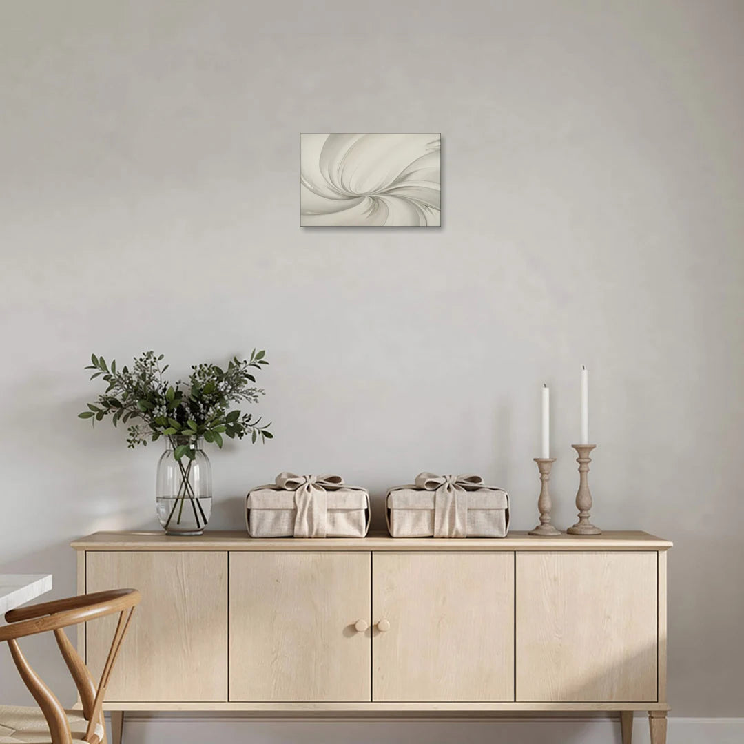 Sophisticated Swirling White Abstract - Canvas Wall Art - Coffee Table - 18x12