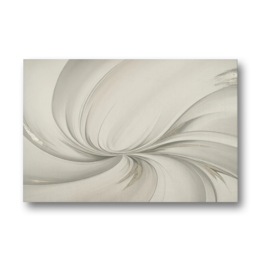 Sophisticated Swirling White Abstract - Canvas Wall Art - Front