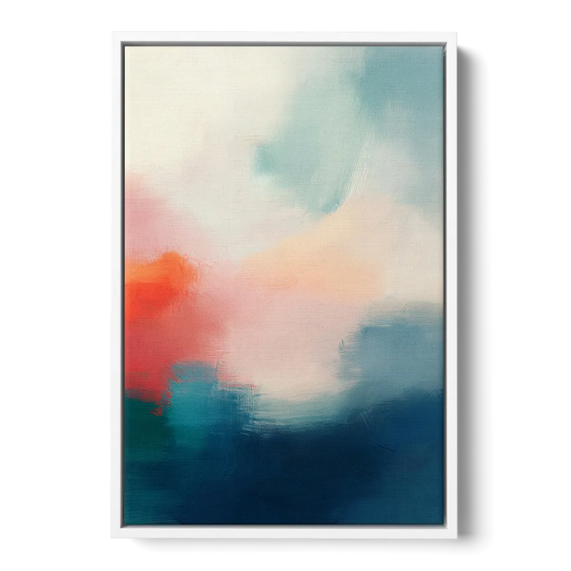 Spectrum Sea Front - White Canvas Wall Art