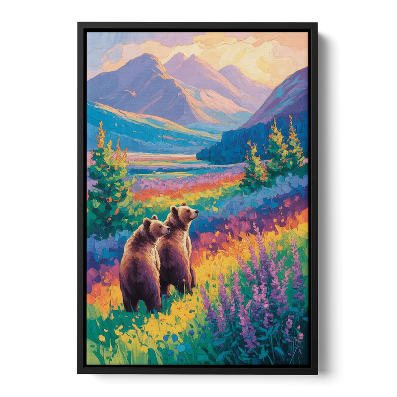 Splendid Bear Mountain Vista Front - Black Canvas Wall Art