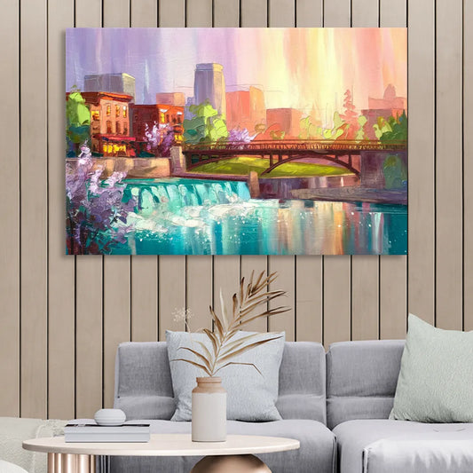 Spokane Downtown Charm Living Room - Canvas Wall Art