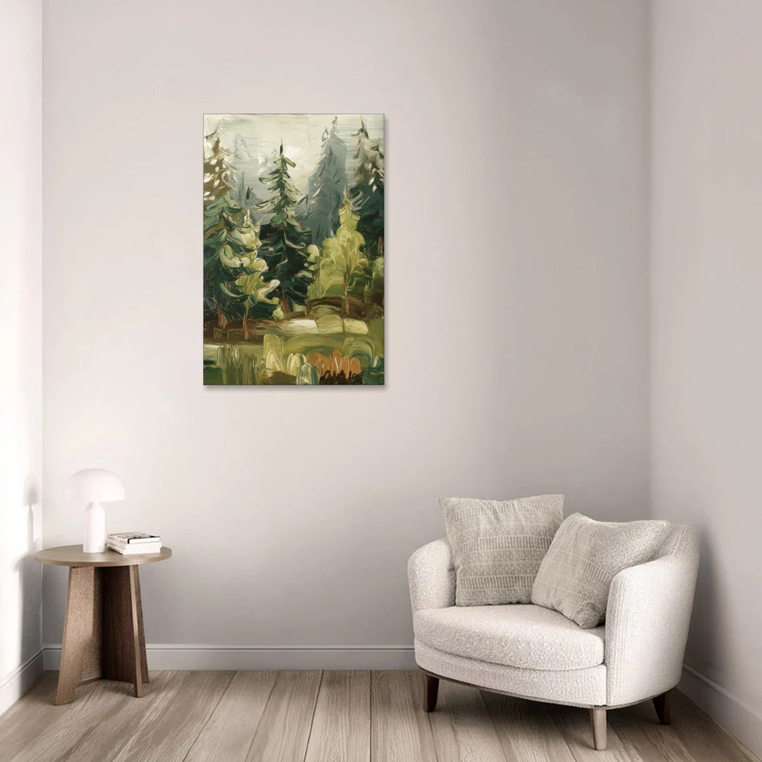 Spokane Evergreen Forests - Canvas Wall Art - Sofa - 24x36