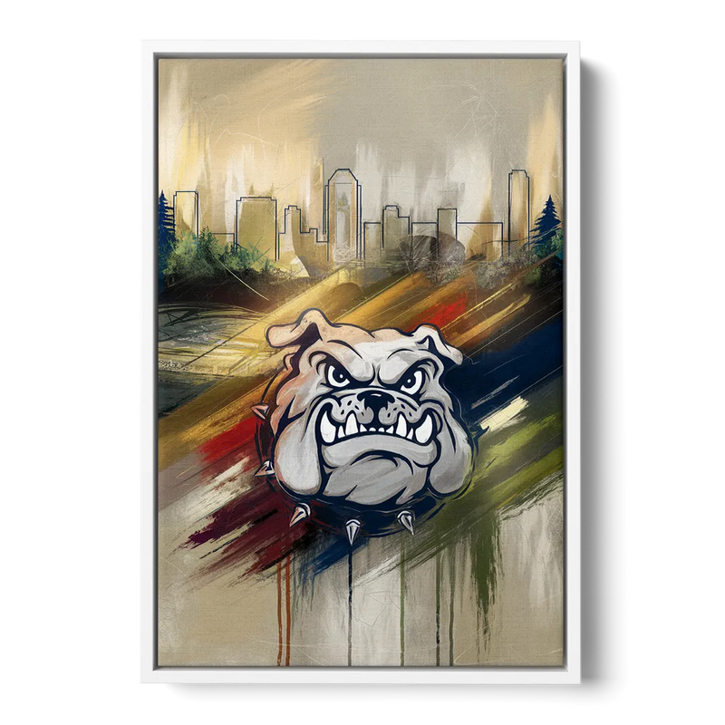 Spokane Gonzaga Pride Front - White Canvas Wall Art