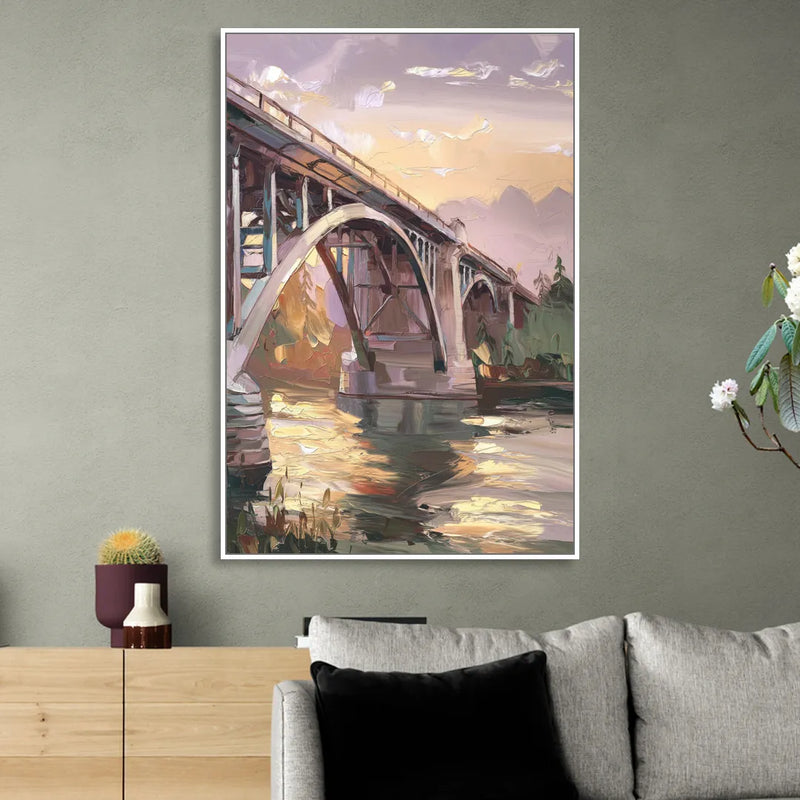 Spokane Historic Landmarks Living Room - White Canvas Wall Art