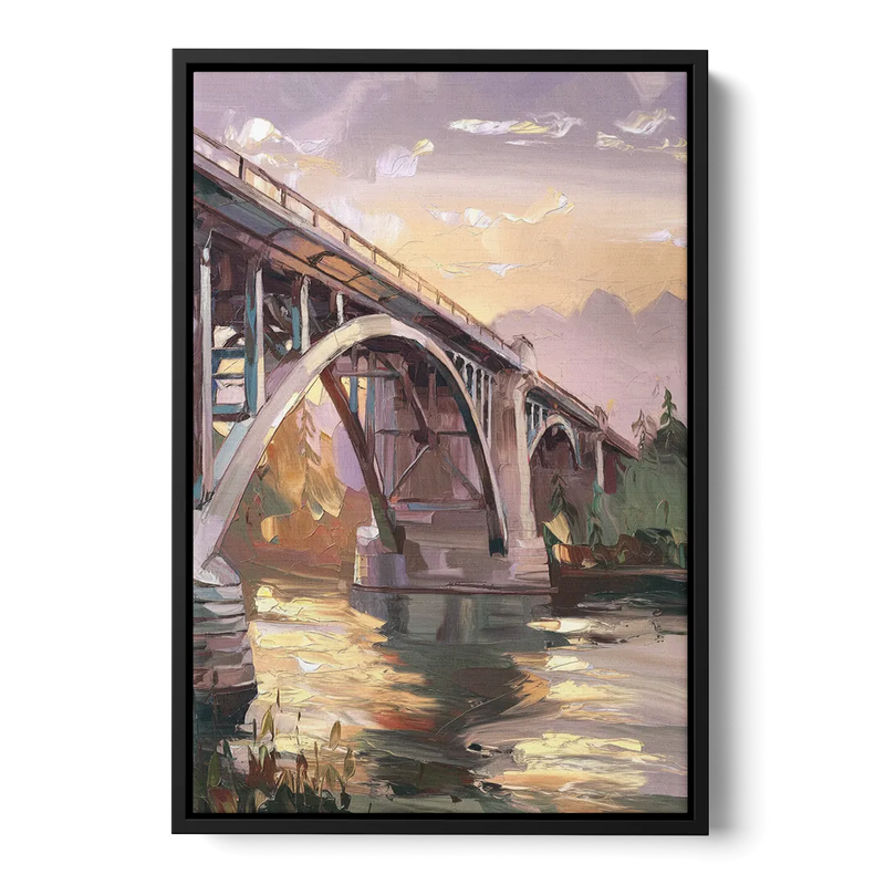 Spokane Historic Landmarks Front - Black Canvas Wall Art