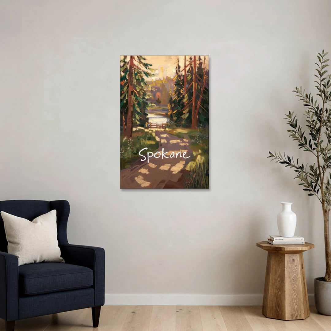 Spokane Nature Trails - Canvas Wall Art - Sofa - 24x36