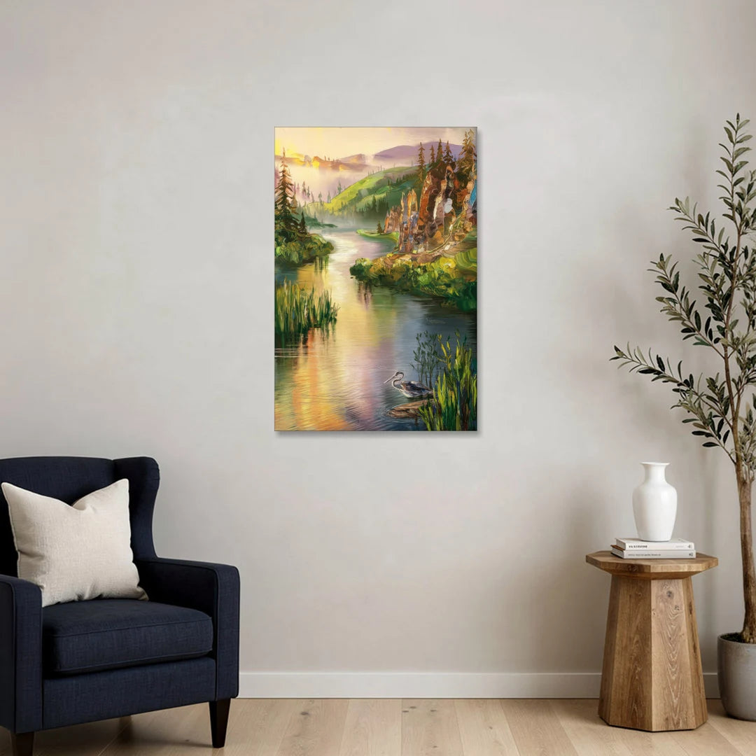 Spokane Scenic River - Canvas Wall Art - Sofa - 24x36