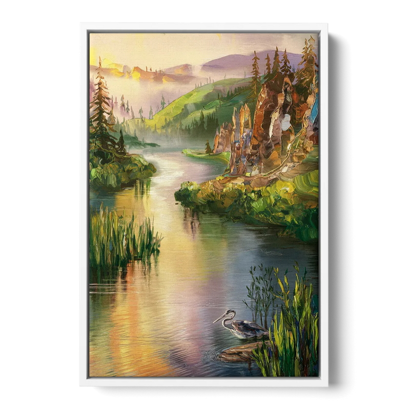 Spokane Scenic River Front - White Canvas Wall Art