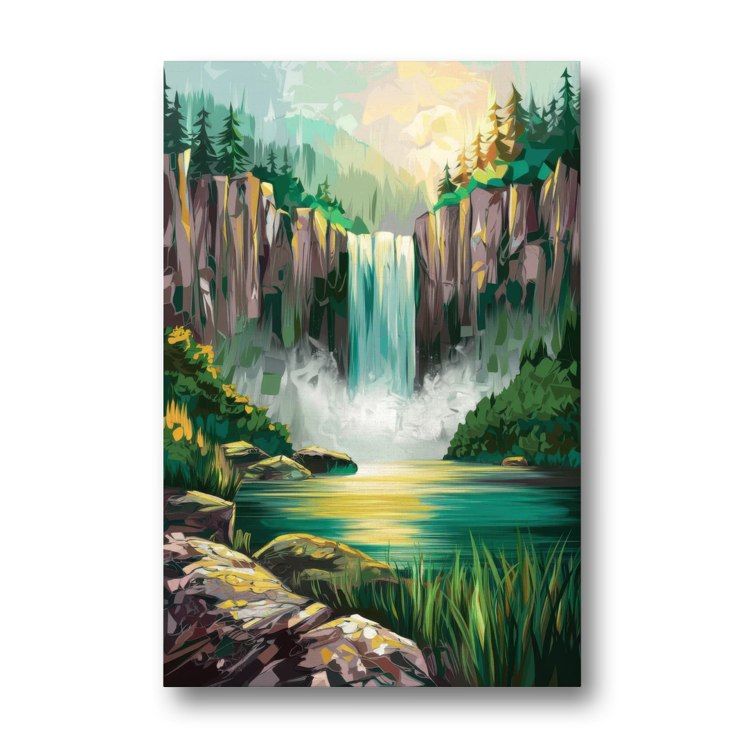 Spokane Waterfalls Scene - Canvas Wall Art - Front