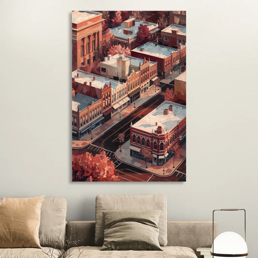 Springfield Historic Downtown Living Room - Canvas Wall Art