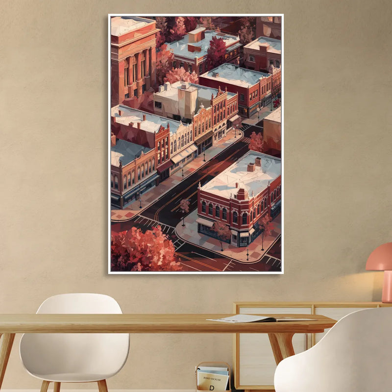 Springfield Historic Downtown Sitting Room - White Canvas Wall Art