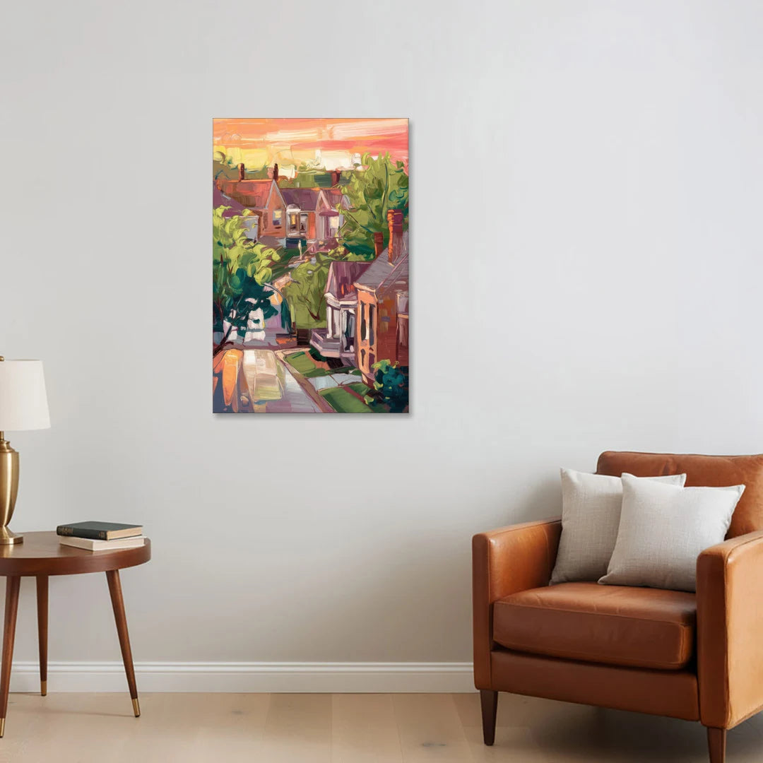 Springfield Neighborhood Charm - Canvas Wall Art - Sofa - 24x36