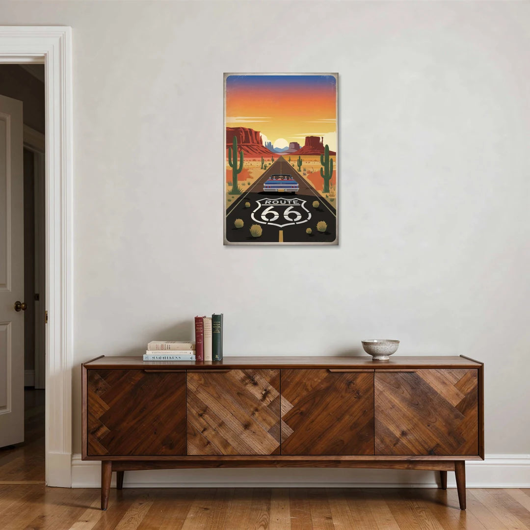 Springfield Route 66 - Canvas Wall Art - Coffee Table - 24x36