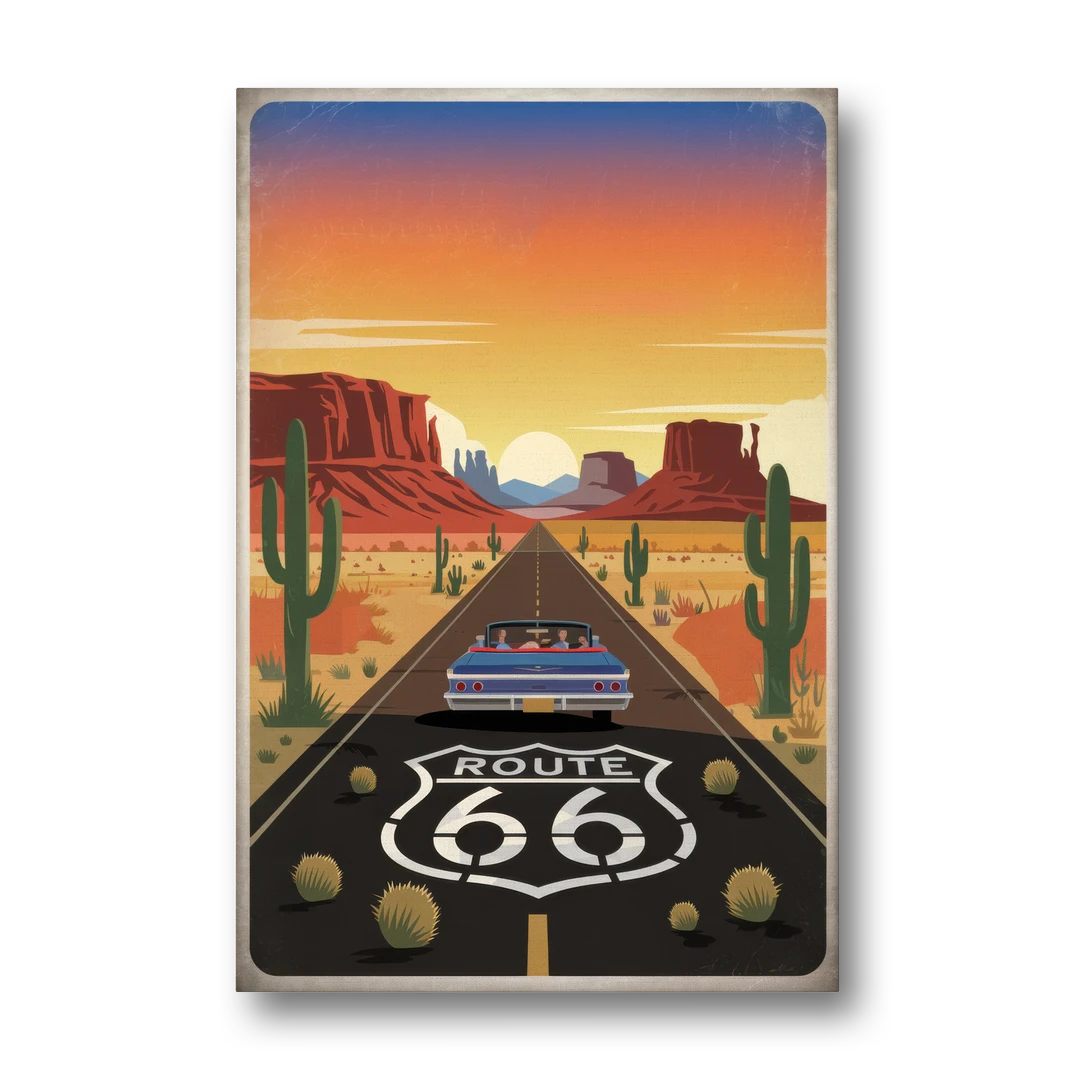 Springfield Route 66 - Canvas Wall Art - Front