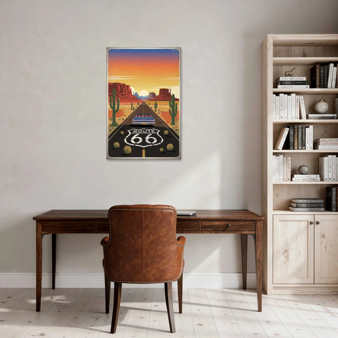Springfield Route 66 - Canvas Wall Art - Office - 24x36