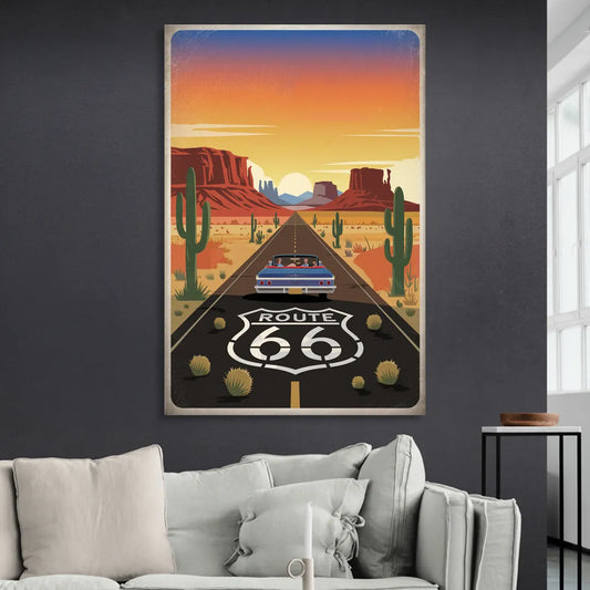 Springfield Route 66 Living Room - Canvas Wall Art