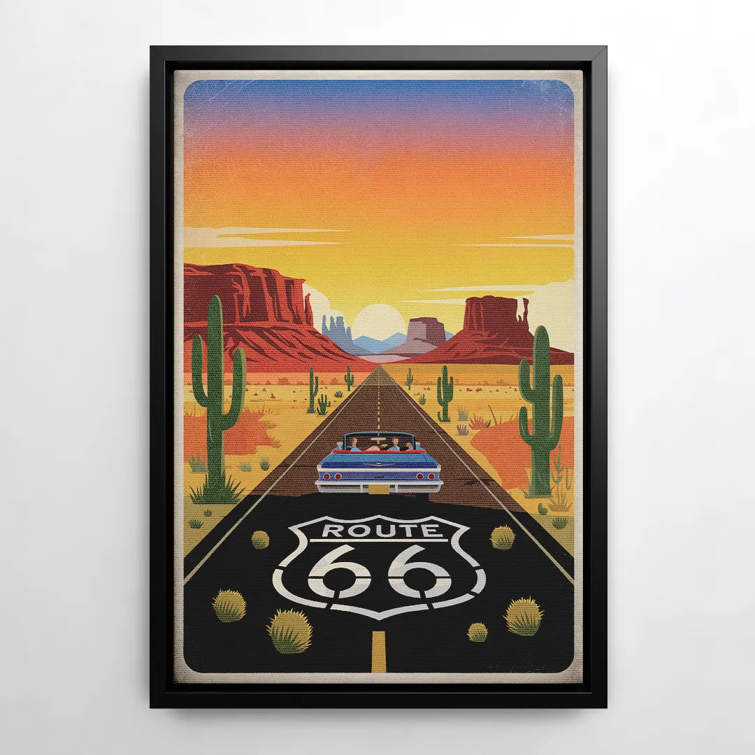 Springfield Route 66 - Black Frame Canvas