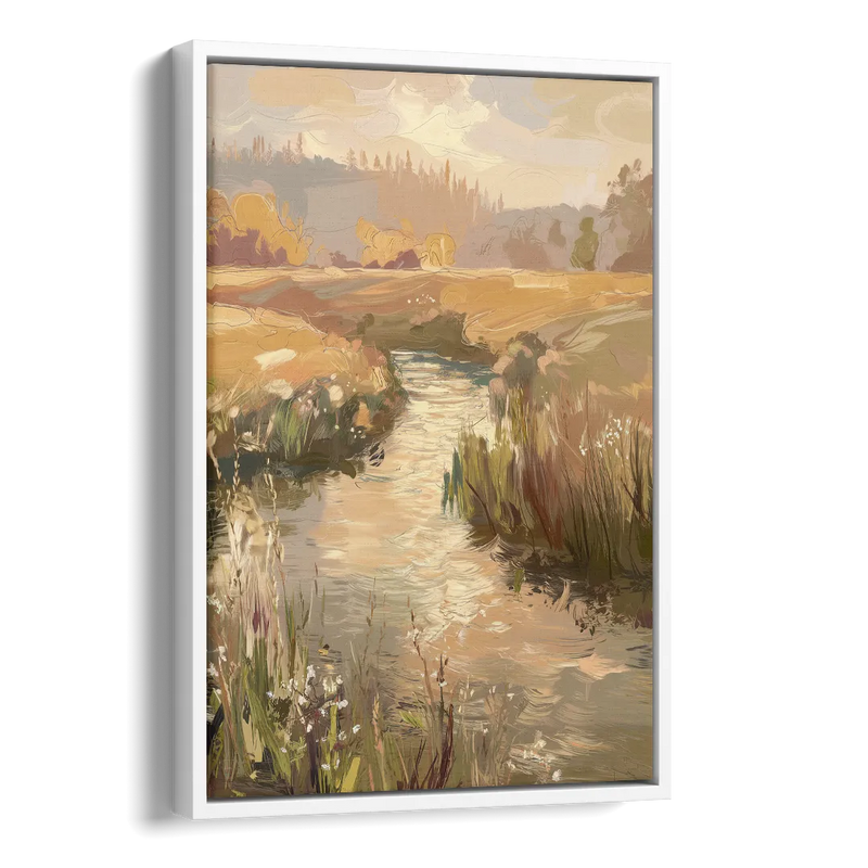 Springfield Scenic River View Side - White Canvas Wall Art